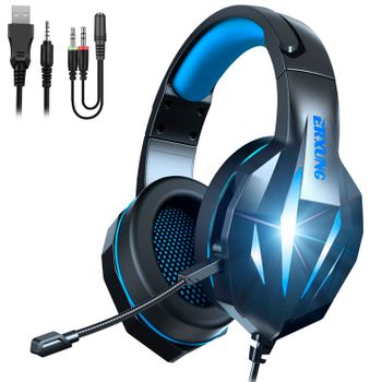 Headset J20 Ultra-flexible 7 Luces Full Rgb, Auriculares Gaming Con Micro, Minijack
