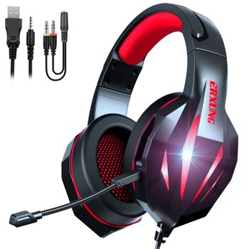 Headset J5 Ultra-flexible Con Luces, Auriculares Gaming Con Micro, Minijack