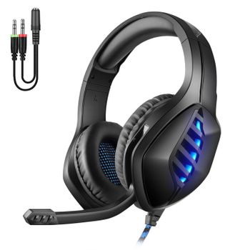 Headset J1 Ultra-flexible Premium Con Luces, Auriculares Gaming Con Micro, Minijack