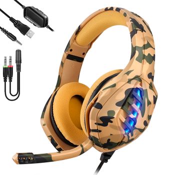 Headset J1 Ultra-flexible Con 15 Full Led Rb, Auriculares Gaming Con Micro, Minijack