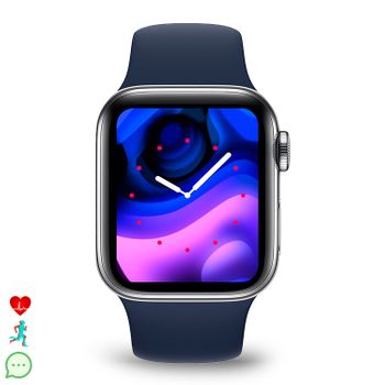 Smartwatch Dam C007 Pro Con Monitor Cardiaco, De Tensión Y Oxígeno En Sangre. Notificaciones De Aplicaciones. 3,9x1,1x4,2 Cm. Color: Azul