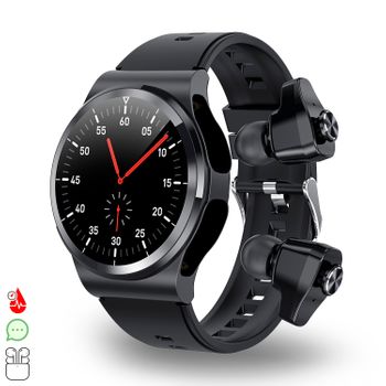 Smartwatch Dam Gt69 Con Auriculares Bluetooth 5.0 Tws Integrados. Monitor De Tensión Y Oxígeno En Sangre; Modo Multideportivo. 4,6x4,6x1,5 Cm. Color: Negro