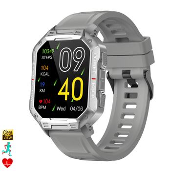 Smartwatch Dam Nx3 Outdoor Con Modos Deportivos, Monitor Cardiaco, De Tensión Y De O2. Batería De 410 Mah. 5x1,3x4,2 Cm. Color: Gris