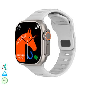 Smartwatch Dam Trail Dam8 Con Pantalla De 2 Pulgadas Hr Y Función Always-on. Widgets Personalizables. 4,9x1,1x4,3 Cm. Color: Gris