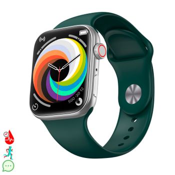 Smartwatch Dam T900 Pro 8 Con Pantalla De 1,8 Hr, Monitor Cardiaco Y De O2 En Sangre. Varios Modos Deportivos, Notificaciones De Apps. 4,8x1,3x5 Cm. Color: Verde Oscuro