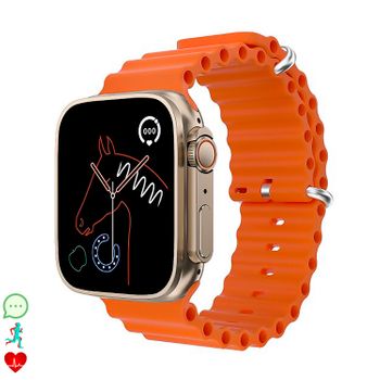 Smartwatch Dam Trail S Con Monitor De Oxígeno En Sangre Y Tensión, Notificaciones De Apps, Pantalla De 1,83. Correa Sea Band. 4x1x4 Cm. Color: Naranja