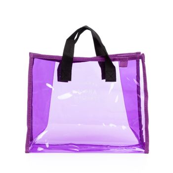 Iria Quintana Zeme Bolso Shopper De Pvc Transparente. 34,5x14,5x27,5 Cm. Color: Morado