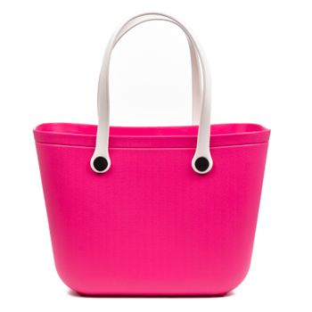 Libelulla Villaputzu Bolso Shopper Grande De Playa, De Goma Eva Con Asas Intercambiables A Juego. 47x24x33 Cm. Color: Rosa