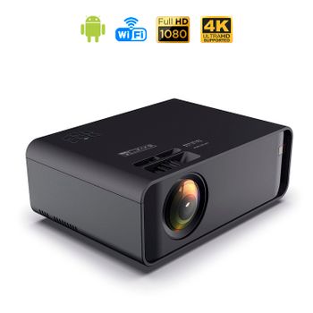 Video Proyector Dam Led W80 Con Wifi Y Android 6.0 Incorporado. Full Hd1080p, Soporta 4k. De 27 A 200 Pulgadas, Brillo 8000 Lm, Altavoz Incorporado. 21x14,5x8,5 Cm. Color: Negro