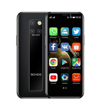 Smartphone Dam Mini S10-h 4g, Android 9.0, 3gb Ram + 64gb. Pantalla 3,46''.doble Tarjeta Sim 4,5x1x10,2 Cm. Color: Negro