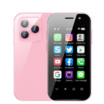 Mini Smartphone Dam 14 Pro 4g, Android 9.0, 3gb Ram + 32gb. Pantalla 3''.doble Tarjeta Sim. 4,7x1,2x9,4 Cm. Color: Rosa