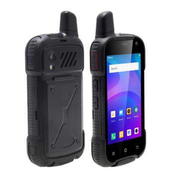 Smartphone  Rugerizado Damf10 0 4g, Android 10, 2gb Ram + 16gb. Pantalla 4''. 8mpx + 5mpx. Gps. Con Zello Walkie Talkie. Altavoz 2w. Antena Amplificadora. 7x2,1x13,5 Cm. Color: Negro