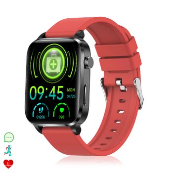 Smartwatch Dam F100 Con Terapia De Salud Con Láser De Doble Sonda. Monitor De O2, Tensión Y Termómetro. Varios Modos Deportivos. 3,7x1,1x4,2 Cm. Color: Rojo