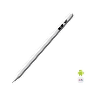 Pencil Pen Dam C11 Universal, Para Smartphones Y Tablets. Con Display. 17x1x1 Cm. Color: Blanco