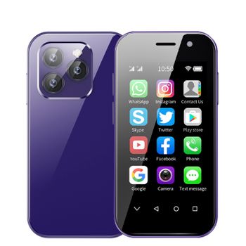 Mini Smartphone Dam14  Pro 4g, Android 9.0, 2gb Ram + 16gb. Pantalla 3''. 4,7x1,2x9,4 Cm. Color: Morado