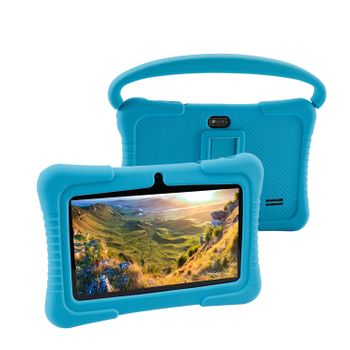 Tablet Infantil Dam Q8 Wifi. So Android 10 Con Iwawa. Pantalla 7'' 1024x600px. Allwinner A100,arm Cortex™-a53 Quad-core,1.6ghz 2gb Ram + 32gb. Doble Cámara, Carcasa De Silicona. 21x2x14,8 Cm. Color: Azul