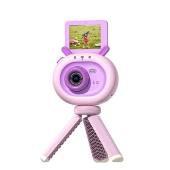 Cámara Digital De Fotos Dam 40mpx Y Video Fhd Para Niños. Pantalla Abatible De 2 Pulgadas. Incluye Trípode Con Función Grip. 8x3x5 Cm. Color: Rosa