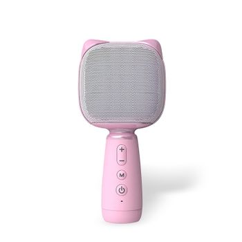 Micrófono Karaoke Dam Kg003 Bluetooth 5.0. Efecto Reverb. Conectividad Multidispositivo, Efectos De Voz, Cancelación De Voz, Varias Entradas. 9,7x7,2x21 Cm. Color: Rosa