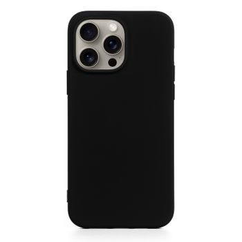 Carcasa De Silicona Dam Essential Para Iphone 15 Pro Max. Interior Aterciopelado Suave. 7,95x1,11x16,27 Cm. Color: Negro