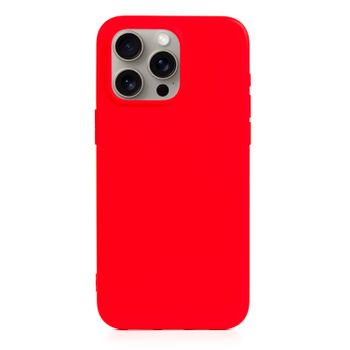 Carcasa De Silicona Dam  Essential Para Iphone 15 Pro Max. Interior Aterciopelado Suave. 7,95x1,11x16,27 Cm. Color: Rojo