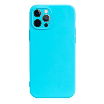 Carcasa De Silicona Dam  Essential Con Protección De Cámara Para Iphone 12 Pro Max. Interior Aterciopelado Suave. 8,09x1,02x16,36 Cm. Color: Azul