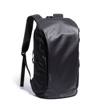 Mochila Dam De Tela Oxford Y Pu, Capa Impermeable, Bolsillo Porta Laptop 15,6 Y Para Tablet. Transpirable. 30x15x52 Cm. Color: Negro