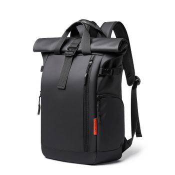 Mochila Dam Multi Compartimento Con Capa Impermeable, Bolsillo Porta Laptop 15,6". Adaptable A Trolley. 30x15x48 Cm. Color: Negro