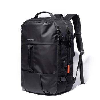 Mochila Dam Multi Compartimento Con Capa Impermeable. Toma Exterior Usb. Adaptable A Trolley. 46x15x30 Cm. Color: Negro