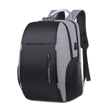 Mochila Dam Porta Laptop 15,6". Capa Impermeable Alta Resistencia, Adaptable A Trolley. Bloqueo De Cremalleras. Toma Usb Externa. 30x17x46 Cm. Color: Gris