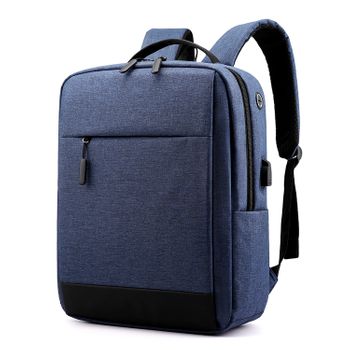 Mochila  Dam Multi Compartimento  Porta Laptop 15,6". Alta Resistencia. Toma Usb Externa, Salida De Auriculares. 30x12x40 Cm. Color: Azul