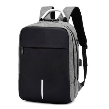 Mochila Multi Compartimento Dam, Porta Laptop 13,3". Capa Impermeable. Bloqueo De Cremalleras. Toma Usb Externa. 29x16x43 Cm. Color: Gris