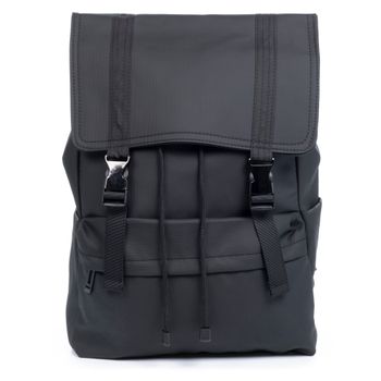 Mochila Dam Multi Compartimento, Porta Laptop 13". Capa Impermeable. Adaptable A Trolley. Repelente Al Agua. 31x14x40 Cm. Color: Negro