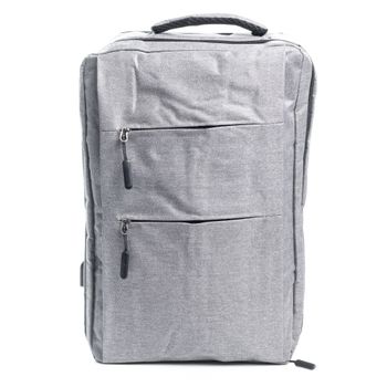 Mochila Dam Cabina Multi Compartimento, Porta Laptop 17". Adaptable A Trolley. Toma Usb Externa Oculta. 30x14x42 Cm. Color: Gris