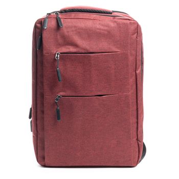 Mochila Dam Cabina Multi Compartimento, Porta Laptop 17". Adaptable A Trolley. Toma Usb Externa Oculta. 30x14x42 Cm. Color: Rojo