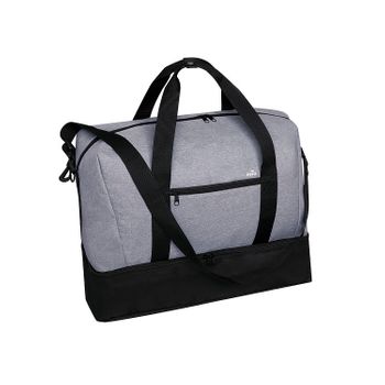 Bolso Viaje  Dam Poliester 6000d Acabado Denim Con Protector Rfid. Compartimento Portazapatos 50x38x24 Cm. Color: Gris