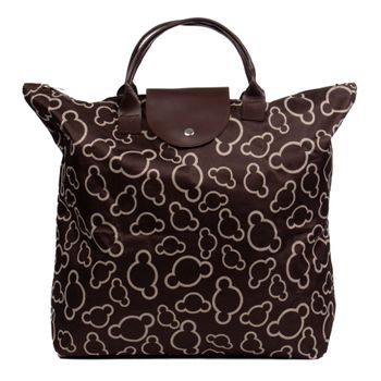 Bolso Shopper  Iria Quintana Azzorta  Plegable Con Doble Asa. 46x11x37 Cm. Color: Marrón Chocolate