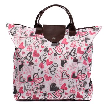 Bolso Shopper  Iria Quintana Azzorta  Plegable Con Doble Asa. 46x11x37 Cm. Color: Rosa