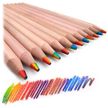 Set 12 Lapiceros Dam Madera Magic Rainbow 0,5x0,5x17 Cm. Color: Madera