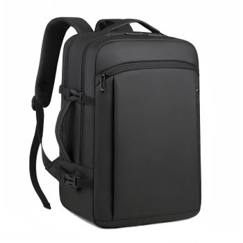 Mochila De Viaje Dam Con Gran Resistencia Y Conexión Usb. Impermeable, Acolchada Y Ventilada. Asa Para Trolley 32x15x45 Cm. Color: Negro