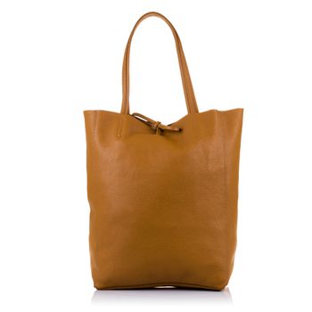 Firenze Artegiani Sibari Bolso Shopper Mujer.piel Auténtica Dollaro   Fabricado En Italia 27x13x37 Cm. Color: Cuero