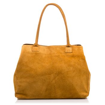 Firenze Artegiani Annagrazia Bolso Shopper Mujer.piel Auténtica Gamuza   Fabricado En Italia 40x20x30 Cm. Color: Camel