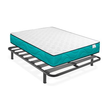 Somier Metálico Flexy 135x200 + Colchón Viscoelástico Brisa  Altura 21 Cm - Win Rest