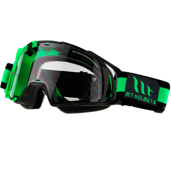 Gafa Goggle Mx Evo Stripes Mt Negra/verde Fluor