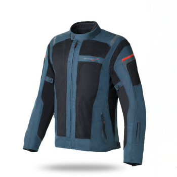 Chaqueta Para Moto Seventy Sd-jt56 Verano Touring Hombre Color Azul/negro