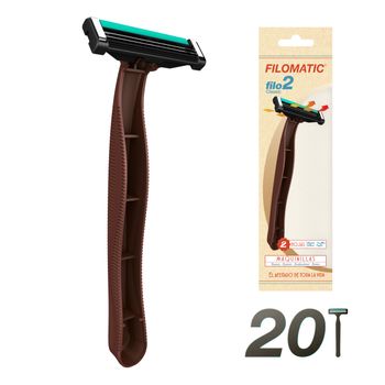 Pack 20 Cuchillas De Afeitar Filomatic "filo2" En Varios Colores