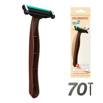 Pack 70 Cuchillas De Afeitar Filomatic "filo2" En Varios Colores