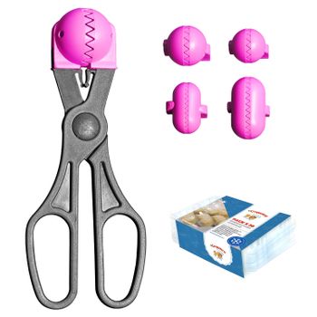 Utensilio Multiusos + 4 Moldes Masa + 20 Bandejas La Croquetera Rosa