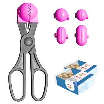 Utensilio Multiusos + 4 Moldes Masa + 40 Bandejas La Croquetera Rosa