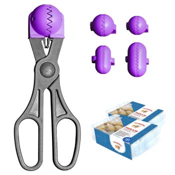 Utensilio Multiusos + 4 Moldes Masa + 40 Bandejas La Croquetera Morado