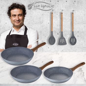 Pack De 3 Sartenes San Ignacio Ø16cm Ø20cm Ø24cm + Set De 5pc Boles Con  Tapa Verde con Ofertas en Carrefour